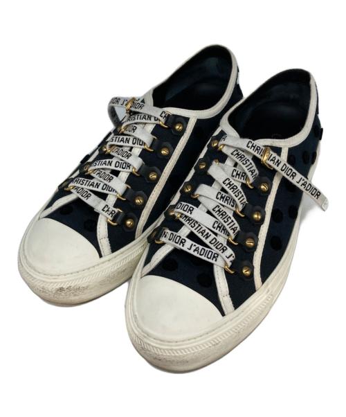 Christian Dior（クリスチャン ディオール）Christian Dior (クリスチャン ディオール) WALK’N'DIOR ドットキャンバススニーカー ブラック サイズ:37の古着・服飾アイテム