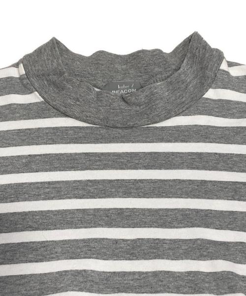 kolor/BEACON（カラービーコン）kolor/BEACON (カラービーコン) ボーダーTシャツ グレー サイズ:Lの古着・服飾アイテム