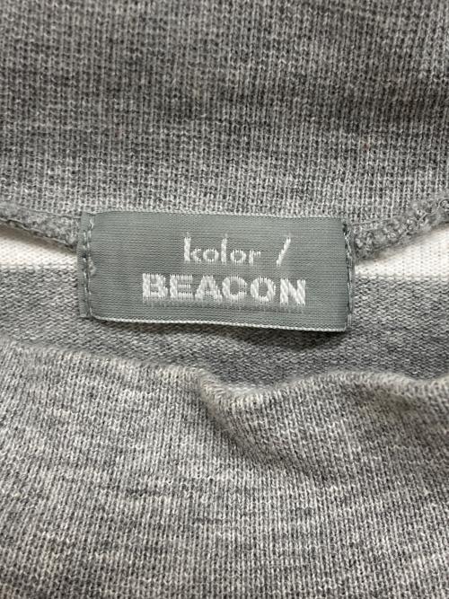 kolor/BEACON（カラービーコン）kolor/BEACON (カラービーコン) ボーダーTシャツ グレー サイズ:Lの古着・服飾アイテム