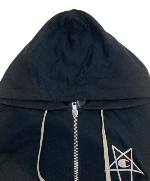 RICK OWENS（リックオウエンス）RICK OWENS (リックオウエンス) Champion (チャンピオン) ジップパーカー ブラック サイズ:Lの古着・服飾アイテム