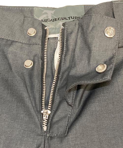 ARGUECULTURE（アルグエカルチャー）ARGUECULTURE (アルグエカルチャー) ジップデザインパンツ グレー サイズ:M 未使用品の古着・服飾アイテム