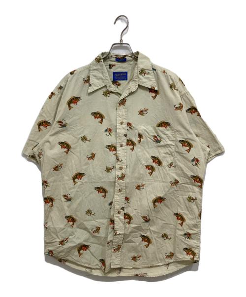 PENDLETON（ペンドルトン）PENDLETON (ペンドルトン) フィッシング柄半袖シャツ カーキ サイズ:Lの古着・服飾アイテム