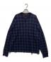 Eddie Bauer（エディーバウアー）の古着「長袖チェック柄ヘンリーネックニット」｜ネイビー