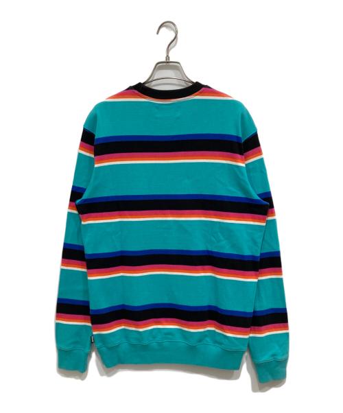 PALACE（パレス）PALACE (パレス) ボーダークルーネックスウェット スカイブルー サイズ:Mの古着・服飾アイテム