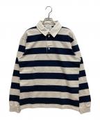 PALMESPALMES）の古着「ラガーシャツ」｜ホワイト×ネイビー