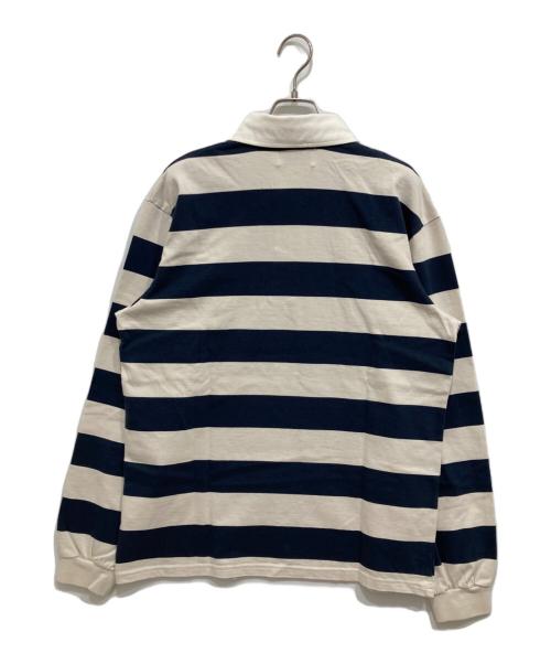 PALMES（PALMES）palmes (PALMES) ラガーシャツ ホワイト×ネイビー サイズ:M 未使用品の古着・服飾アイテム