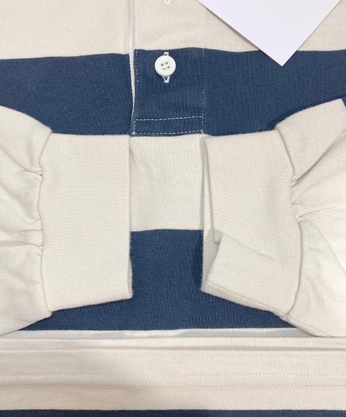 PALMES（PALMES）palmes (PALMES) ラガーシャツ ホワイト×ネイビー サイズ:M 未使用品の古着・服飾アイテム