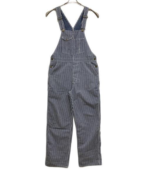 bisque by nest Robe（ビスキュウバイネストローブ）bisque by nest Robe (ビスキュウバイネストローブ) ヒッコリーオーバーオールサロペット ブルー×ホワイト サイズ:表記なしの古着・服飾アイテム