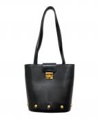 Ferragamoフェラガモ）の古着「ヒールスタッズ トートバッグ」｜ブラック