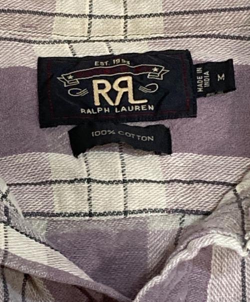 RRL（ダブルアールエル）RRL (ダブルアールエル) チェックシャツ パープル×アイボリー サイズ:Mの古着・服飾アイテム