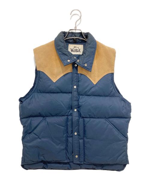 WOOLRICH（ウールリッチ）WOOLRICH (ウールリッチ) 70'sヨーク切替ダウンベスト ネイビー×ベージュ サイズ:表記なしの古着・服飾アイテム