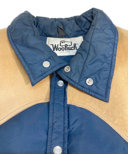 WOOLRICH（ウールリッチ）WOOLRICH (ウールリッチ) 70'sヨーク切替ダウンベスト ネイビー×ベージュ サイズ:表記なしの古着・服飾アイテム