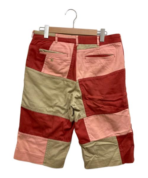 COMME des GARCONS SHIRT（コムデギャルソンシャツ）COMME des GARCONS SHIRT (コムデギャルソンシャツ) パッチワークハーフパンツ レッド サイズ:Mの古着・服飾アイテム
