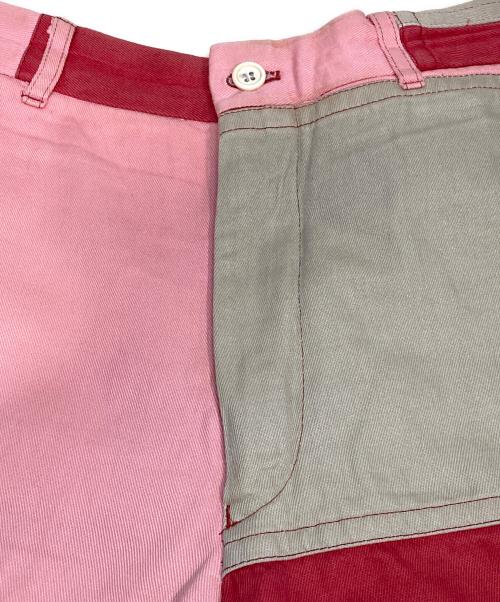 COMME des GARCONS SHIRT（コムデギャルソンシャツ）COMME des GARCONS SHIRT (コムデギャルソンシャツ) パッチワークハーフパンツ レッド サイズ:Mの古着・服飾アイテム