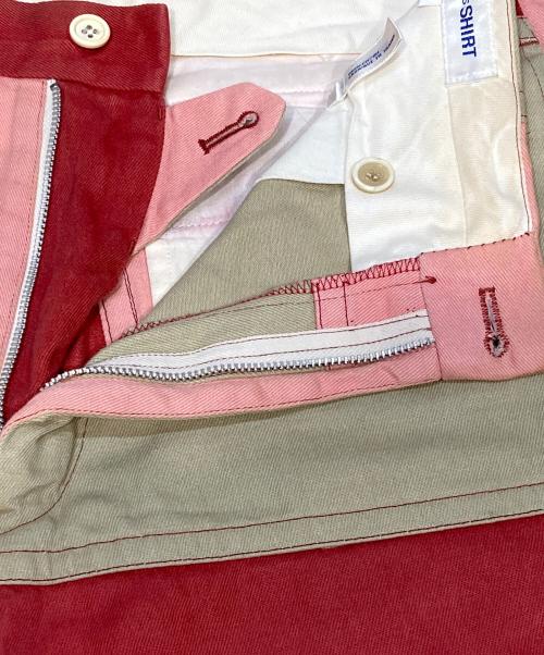 COMME des GARCONS SHIRT（コムデギャルソンシャツ）COMME des GARCONS SHIRT (コムデギャルソンシャツ) パッチワークハーフパンツ レッド サイズ:Mの古着・服飾アイテム