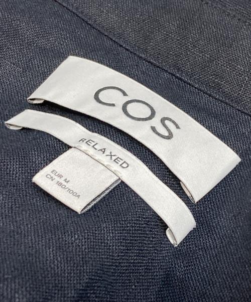 COS（コス）COS (コス) スキッパーリネンシャツ ネイビー サイズ:Mの古着・服飾アイテム