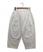 nest Robeネストローブ）の古着「コットンチノ近江晒 タックパンツ」｜ホワイト