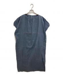nest Robe（ネストローブ）の古着「ピグメントダイ 2wayギャザーバルーンワンピース」｜ブルー