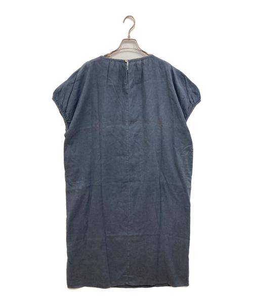 nest Robe（ネストローブ）nest Robe (ネストローブ) ピグメントダイ 2wayギャザーバルーンワンピース ブルー サイズ:freeの古着・服飾アイテム