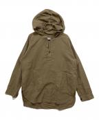 HTSエイチティーエス）の古着「60s COTTON POPLIN OVERDYE HOODED PULLOVER SHIRT」｜カーキ