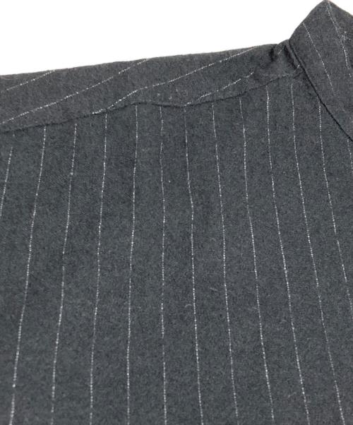 nest Robe（ネストローブ）nest Robe (ネストローブ) ストライプ柄コットンウールバンドカラーワンピース ブラック サイズ:freeの古着・服飾アイテム