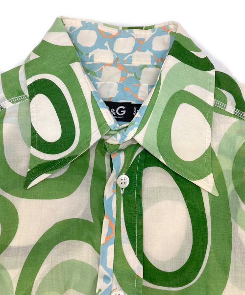 D&G（ディーアンドジー）D&G (ディーアンドジー) 総柄シャツ グリーン サイズ:46(M相当)の古着・服飾アイテム