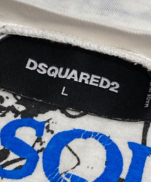 DSQUARED2（ディースクエアード）DSQUARED2 (ディースクエアード) プリントTシャツ ホワイト サイズ:Lの古着・服飾アイテム