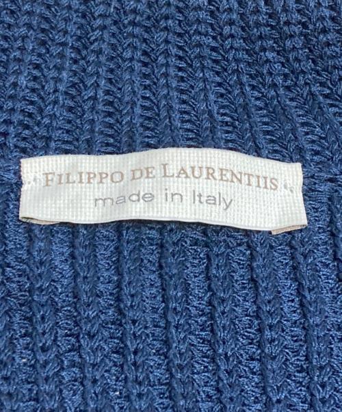 FILIPPO DE LAURENTIIS（フィリッポ・デ・ローレンティス）FILIPPO DE LAURENTIIS (フィリッポ・デ・ローレンティス) ニットジャケット ネイビー サイズ:48 (L)の古着・服飾アイテム