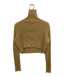 FOXEY BOUTIQUE（フォクシー ブティック）の古着「タートルネッククロップドニット」｜ベージュ