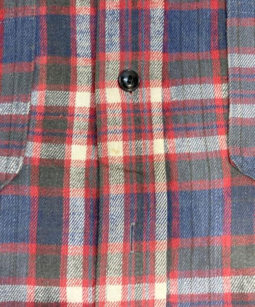 Pilgrim（ピルグリム）Pilgrim (ピルグリム) ヴィンテージヘビーネルシャツ レッド×ネイビー サイズ:XXL相当の古着・服飾アイテム