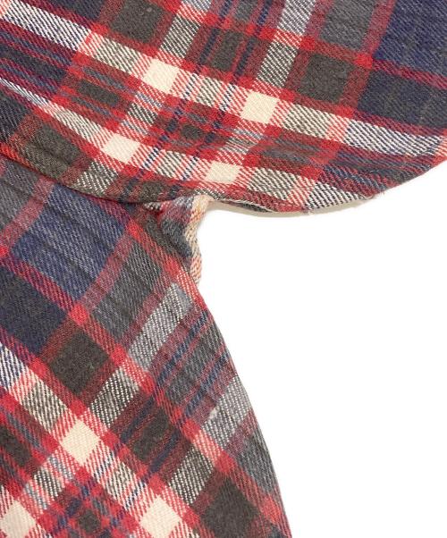 Pilgrim（ピルグリム）Pilgrim (ピルグリム) ヴィンテージヘビーネルシャツ レッド×ネイビー サイズ:XXL相当の古着・服飾アイテム