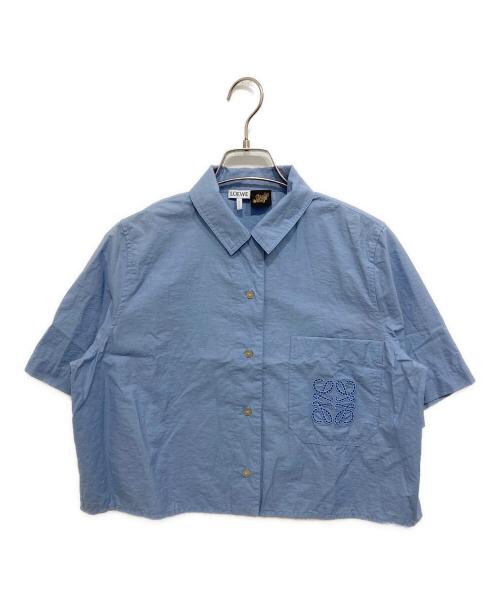 LOEWE（ロエベ）LOEWE (ロエベ) クロップドシャツ スカイブルー サイズ:S (UK 32)の古着・服飾アイテム