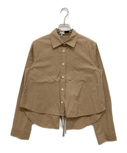LOEWE（ロエベ）LOEWE (ロエベ) アナグラム刺繍 シャツ ブラウン サイズ:M (UK 36)の古着・服飾アイテム