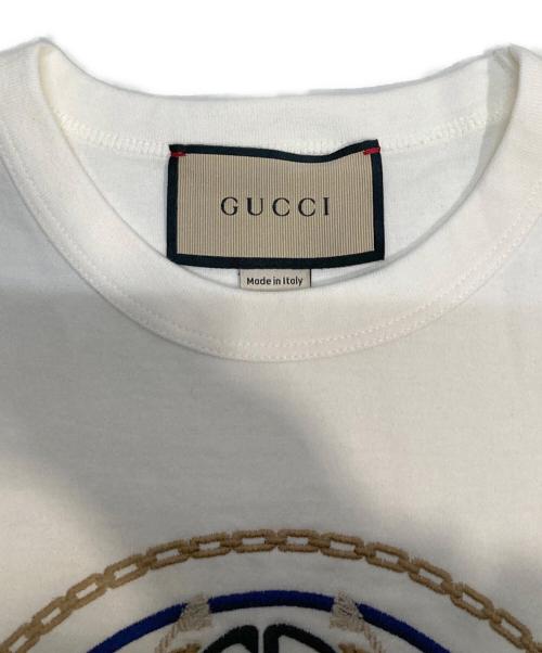 GUCCI（グッチ）GUCCI (グッチ) インターロッキングG コットンジャージー Tシャツ オフホワイト サイズ:Sの古着・服飾アイテム