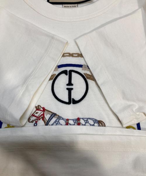 GUCCI（グッチ）GUCCI (グッチ) インターロッキングG コットンジャージー Tシャツ オフホワイト サイズ:Sの古着・服飾アイテム
