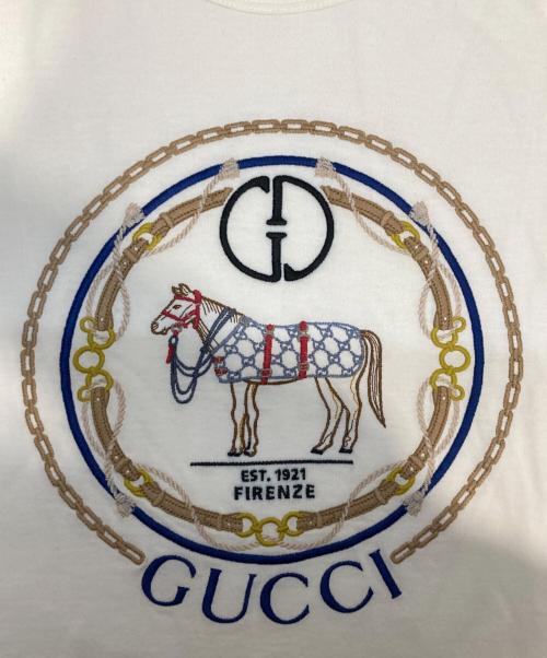 GUCCI（グッチ）GUCCI (グッチ) インターロッキングG コットンジャージー Tシャツ オフホワイト サイズ:Sの古着・服飾アイテム