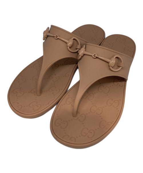 GUCCI（グッチ）GUCCI (グッチ) ホースビットビーチサンダル ベージュ サイズ:37 (24cm)の古着・服飾アイテム