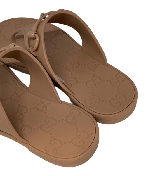 GUCCI（グッチ）GUCCI (グッチ) ホースビットビーチサンダル ベージュ サイズ:37 (24cm)の古着・服飾アイテム