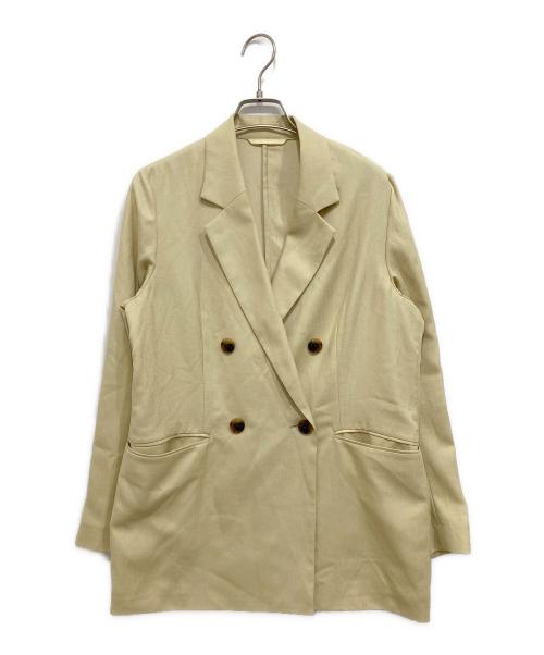 BEAUTY&YOUTH（ビューティーアンドユース）BEAUTY&YOUTH (ビューティーアンドユース) リネンライク ツイルダブルジャケット イエロー サイズ:Mの古着・服飾アイテム