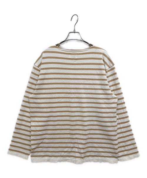 Yonetomi（ヨネトミ）Yonetomi (ヨネトミ) ボーダーカットソー ホワイト×ベージュ サイズ:4の古着・服飾アイテム