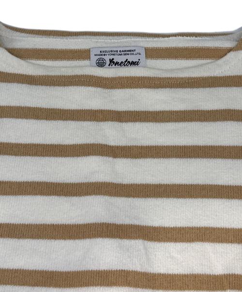 Yonetomi（ヨネトミ）Yonetomi (ヨネトミ) ボーダーカットソー ホワイト×ベージュ サイズ:4の古着・服飾アイテム