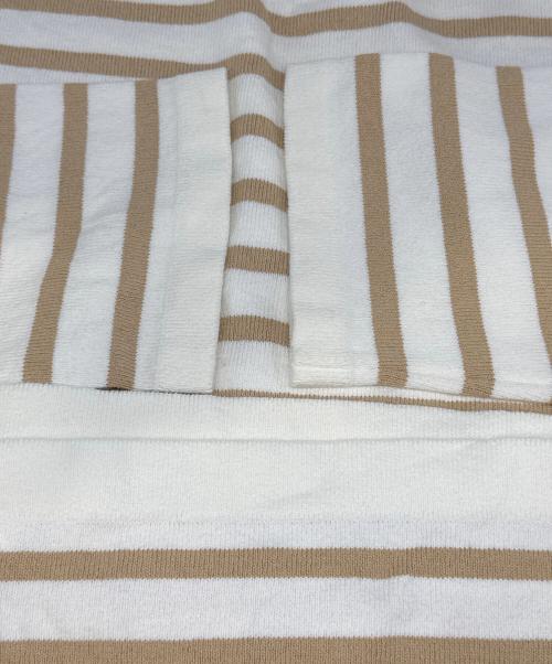 Yonetomi（ヨネトミ）Yonetomi (ヨネトミ) ボーダーカットソー ホワイト×ベージュ サイズ:4の古着・服飾アイテム