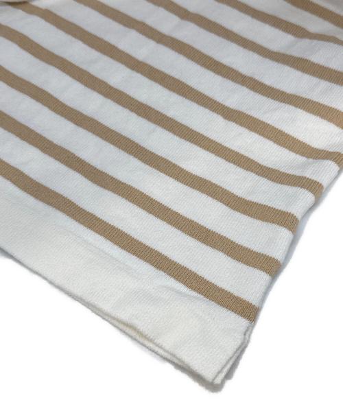 Yonetomi（ヨネトミ）Yonetomi (ヨネトミ) ボーダーカットソー ホワイト×ベージュ サイズ:4の古着・服飾アイテム