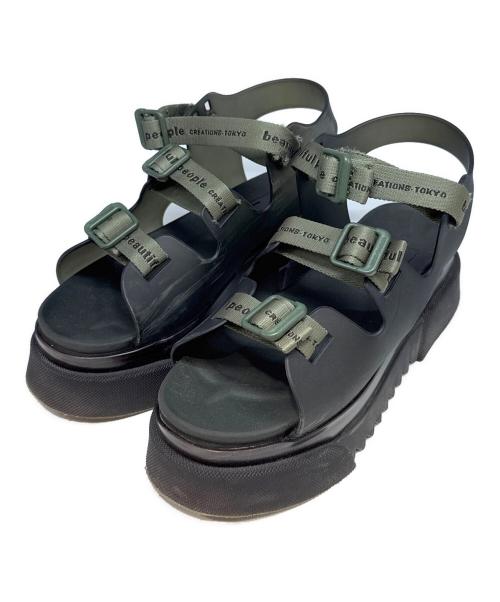 beautiful people（ビューティフルピープル）beautiful people (ビューティフルピープル) UNITED TOKYO (ユナイテッドトーキョー) サンダル ブラック サイズ:37の古着・服飾アイテム