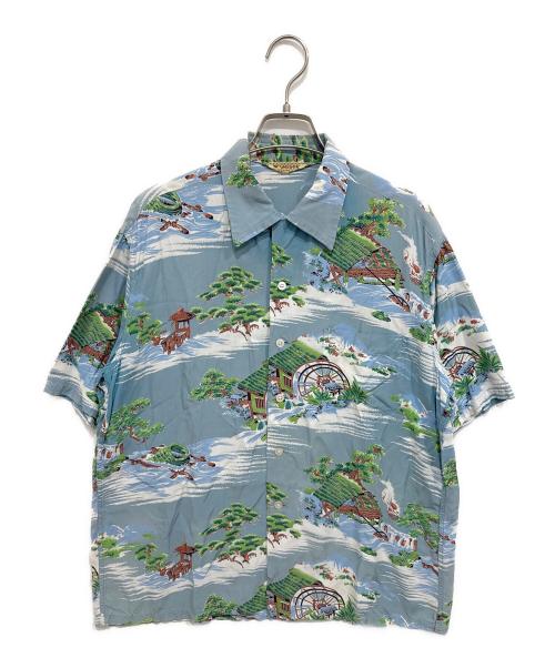 McGREGOR（マックレガー）McGREGOR (マクレガー) 50sレーヨンアロハシャツ ブルー サイズ:M相当の古着・服飾アイテム