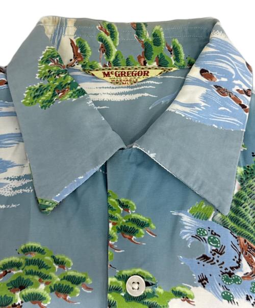 McGREGOR（マックレガー）McGREGOR (マクレガー) 50sレーヨンアロハシャツ ブルー サイズ:M相当の古着・服飾アイテム