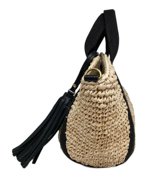 VIOLAd'ORO（ヴィオラドーロ）VIOLAd'ORO (ヴィオラドーロ) 2WAYカゴバッグ ベージュ×ブラックの古着・服飾アイテム