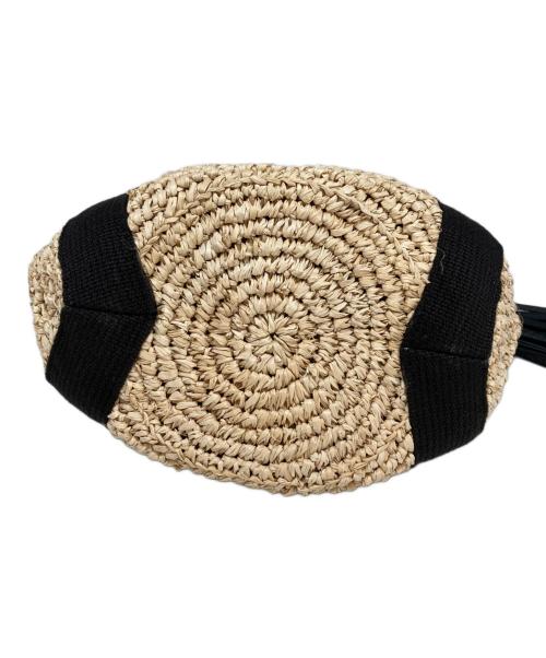 VIOLAd'ORO（ヴィオラドーロ）VIOLAd'ORO (ヴィオラドーロ) 2WAYカゴバッグ ベージュ×ブラックの古着・服飾アイテム