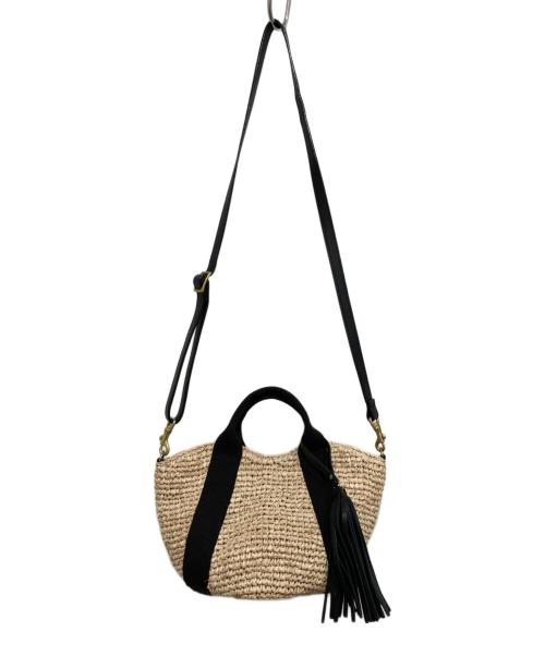 VIOLAd'ORO（ヴィオラドーロ）VIOLAd'ORO (ヴィオラドーロ) 2WAYカゴバッグ ベージュ×ブラックの古着・服飾アイテム