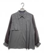 HAREハレ）の古着「シアーキリカエプリーツシャツ」｜グレー